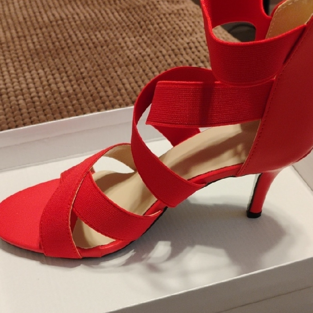 Elegant Red Strappy Heels